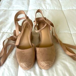 INC International Concepts - Maisief wedges, Size 8.5, Color - Blush/Tan